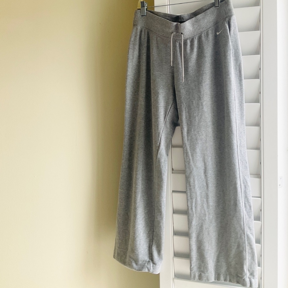 Nike Light Gray Wide-Leg Lounge Pants